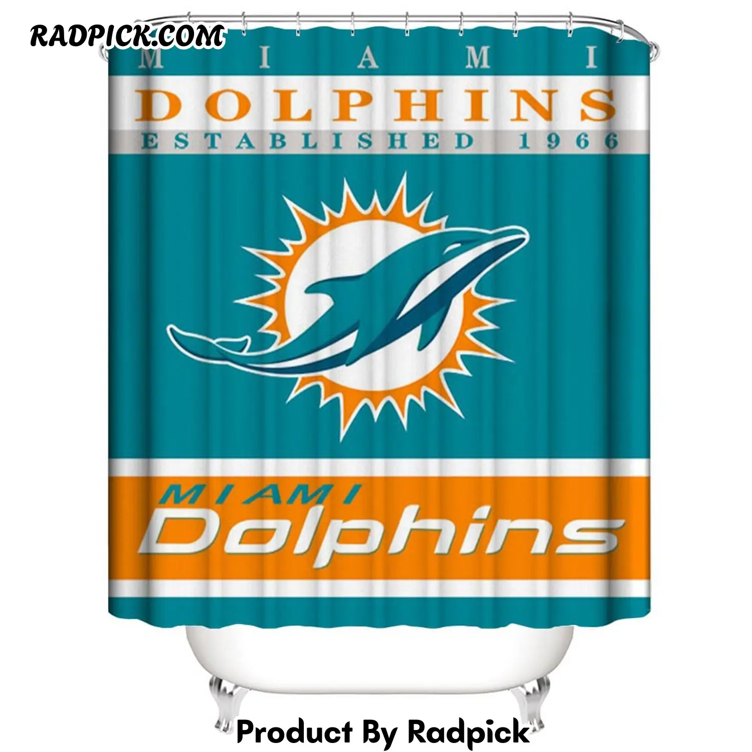Football team flag miami dolphins shower curtain rp387913